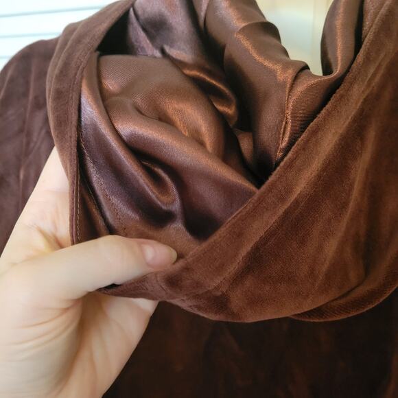 Vintage 90s New York Laundry Velvet Feel Brown Sweatsuit Tracksuit XL - Picture 5 of 9